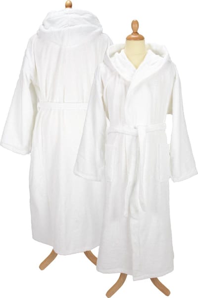 ARTG® Robezz - Badjas met Capuchon - 100% Badstof Katoen -Wit - Maat L/XL