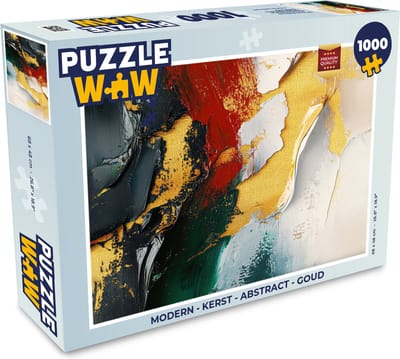 Puzzel Modern - Kerst - Abstract - Goud - Legpuzzel - Puzzel 1000 stukjes volwassenen - Kerst - Cadeau - Kerstcadeau voor mannen, vrouwen en kinderen