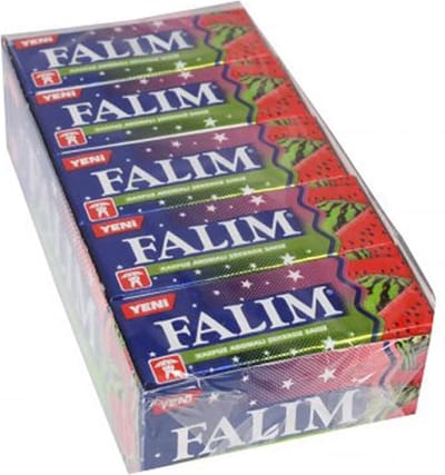 Falim Watermeloen Smaak kauwgum 20 x 5 stuks (100 stuks Suikervrije Falim Kauwgom)