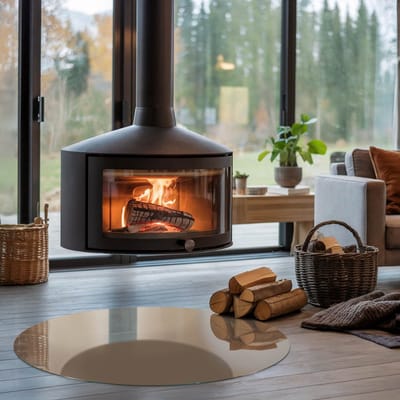 Coloray Vloerplaat Houtkachel - Vloerplaat Openhaard - 100 cm x 100 cm - Houtkachel Accessoires - Bruin Vloerplaat Kachel - Onderplaat Voor Houtkachel - Plaat voor Onder Houtkachel - Open Haard Accessoires - Verwarmingsaccessoires