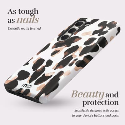 MIO by Mobilize Hoesje | Geschikt voor Samsung Galaxy S25 | Compatibel met MagSafe / Qi2 | Hard Shell Back Cover | Leopard