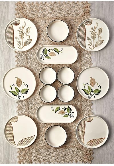 Asir - Dinerset - eetset - servies - 14-delige Keramische Set - Veelkleurig