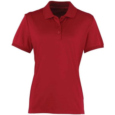 Premier Dames/Dames Coolchecker Poloshirt (Bourgondië)
