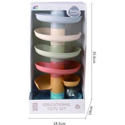 Spiraaltoren met 3 ballen pastel kleuren Interactief speelgoed