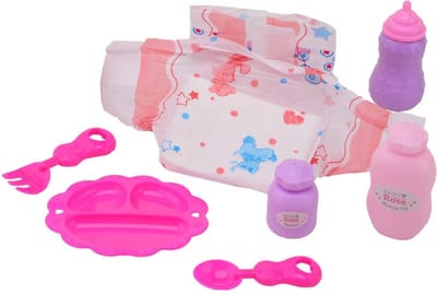 John Toy Baby Rose verzorgset in tasje