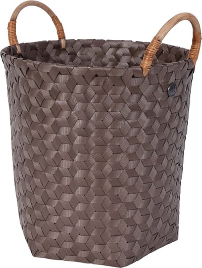 Opbergmand Taupe - Trendkleur - Mand met handgrepen - Rond - Opberger - Woonkamer - Slaapkamer - Kinderkamer -Handed By Dimensional M - - donker bruin - chocolade bruin -taupe