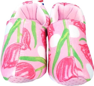 Elcee-Haly – Klomp sloffen – Pantoffel klomp met modieus tulpen motief – Roze – Maat 20-24