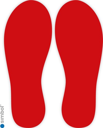 Simbol - Vloerstickers Sets van 2 Voetstappen - Voetstapstickers - Looproute - Anti-Slip - Formaat 30 cm. hoog