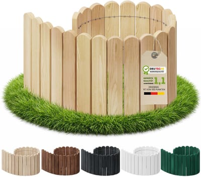 Floranica Flexibele Palissade Borderrand Gazonrand Perkrand 10 cm x 100 cm Natuurlijk Bloembedrand hout geïmpregneerd