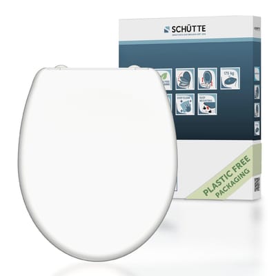 SCHÜTTE WC-Bril 82300 WHITE - Duroplast - Soft Close - Afklikbaar - RVS-Scharnieren - Belastbaar tot 175 kg - Gelakt - Wit