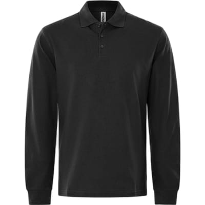 Fristads Heavy Poloshirt Met Lange Mouwen 1722 Piq - Zwart - 3XL