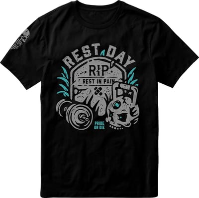 PRiDEorDiE "Rest Day" T Shirt Zwart - XXXL