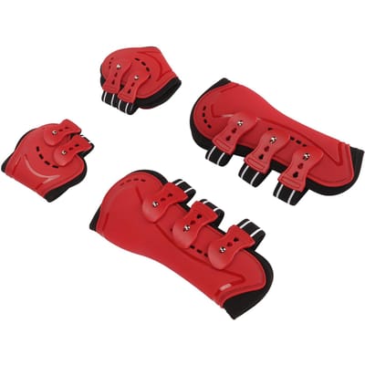 Bottes pour Jambe Avant de Cheval Respirantes Absorbant les Chocs Antidérapantes Doublure Douce Légères Protection de Jambe de Cheval Rouge M Medium 31.5x15.75in pink