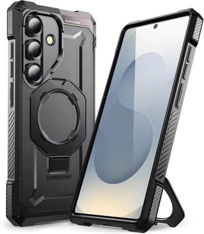 SUPCASE Hoesje Geschikt voor Samsung Galaxy S25 | Unicorn Beetle Grip | Compatibel met MagSafe / Qi2 | Magnetische Back Cover | Militaire Standaard | Kickstand | Zwart