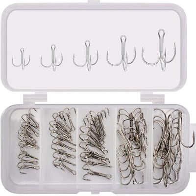 ONF3 - Vishaken Driehaak Kit - Hoge Koolstofstaal - Sterke en Scherpe Haken - Zilver - Voor Hard Aas en Kunstaas - Geschikt voor Zoutwater en Zo...