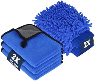 Complete Autoreinigingsset - 5 Delen met Microvezel en Handschoenen