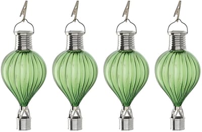 Cepewa LED ballonhanger - 4x - groen - H17 cm - luchtballon - tuinverlichting/buitenlamp