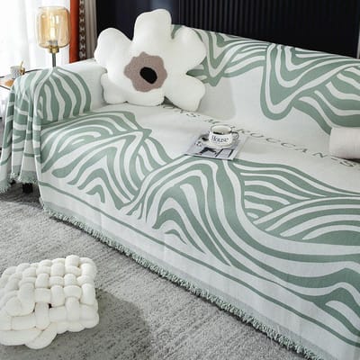 Housse de canapé américaine en Chenille, nouvelle couverture décorative universelle quatre saisons pour salon, une pièce, couverture complète anti-poussière 180*130cm white