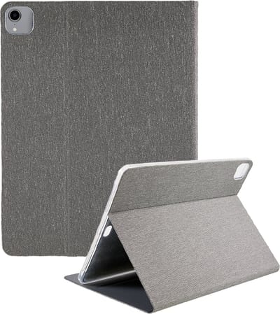Peachy Fabric Kunstlederen geschikt voor iPad Pro 12.9-inch 2018 2020 2021 2022 Hoes Case - Grijs Spijkerstof