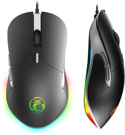 Elementkey IMX6 Hoogwaardig Professionele Gaming USB Bedrade Muis – RGB verlichting - 6400 DPI - 6 Knoppen Optische - Zwart