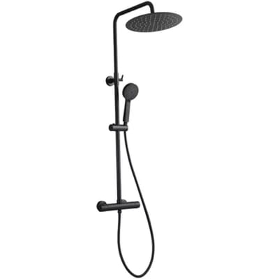 Essebagno Regendouche Delice - Met Thermostatische Kraan - Zwart - Mat - Rond - Met Handdouche - 15cm Hartafstand - 3-straals