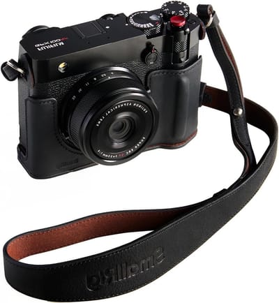 Leren Draagtas Set voor GFX100RF, Inclusief Draagtas, Zwart Duimsteun, Schouderband en Concaaf Ontspanknopdeksel voor Comfortabele en Beschermende Fotografie
