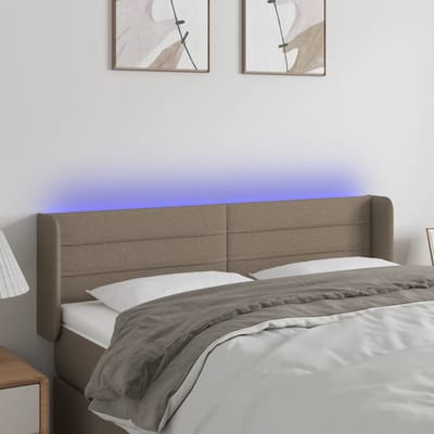 vidaXL - Hoofdbord - LED - 147x16x78/88 - cm - stof - taupe
