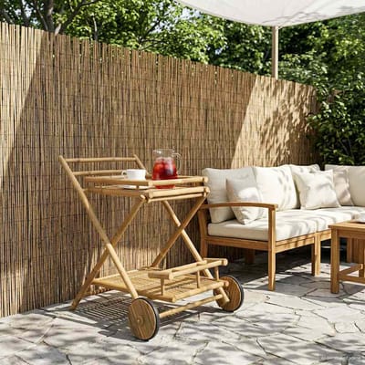 vidaXL - Serveertrolley - met - wielen - Naturel - 79 - x - 67,5 - x - 84 - cm - Bamboe