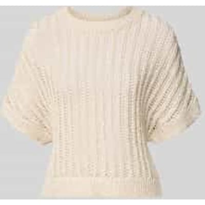 Gebreide pullover met 1/2-mouwen en ronde hals
