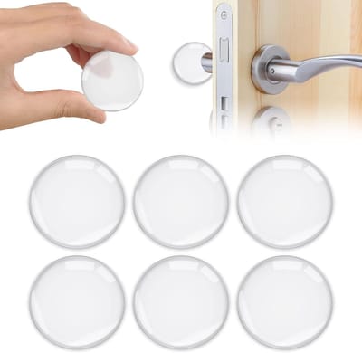 Deurstopper geschikt voor wandmontage, 6 stuks transparante zelfklevende deurstoppers van siliconen met krachtige deurstop geschikt voor kastdeuren, keuken, badkamer en kantoor