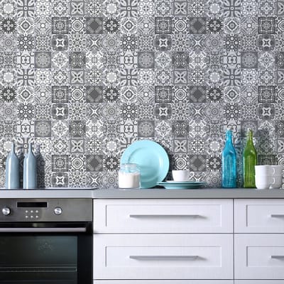 Muurstickers voor keuken en badkamer - 24 Azulejos cementtegelstickers - 24 stickers, 15x15cm