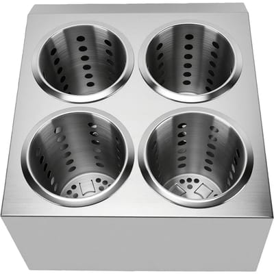 4 pièces Support pour Ustensiles de Cuisine avec Base Acier Inoxydable Couverts Argenterie Organisateur de Séchage pour Fourchettes Cuillères black