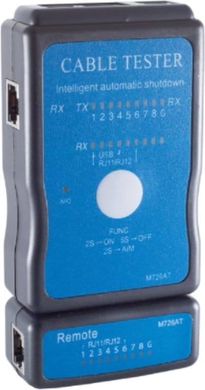 LAN multi-kabeltester voor data- en netwerkkabels - RJ45, RJ12, RJ11 en USB