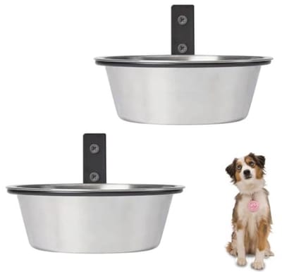 Honden Voerbakken - Huisdier Voerbak Waterbak - Huisdieren Voeren - Wandmontage Opvouwbaar - 17.5 cm - Zilver