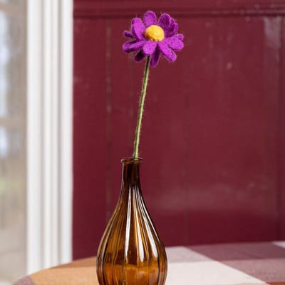 Wolvilt Herfst Margrietje - Violet&Groen - Fairtrade Homedeco - 38x8cm