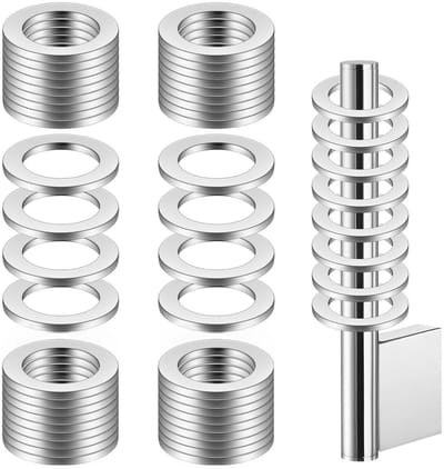 SnelShoppen - 60 Stuks Wasringen Set, Ø 10 mm x 15 mm, Deur Scharnier Wasringen, RVS Wasringen voor Standaard Interieurdeuren, Montageaccessoires
