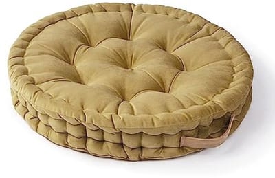 Ronde Vloerkussen voor Binnen - Ergonomisch en Stijlvol Zacht Kussen voor Yoga en Meditatie, Kleur: Geel, Afmeting: 60x60x8cm