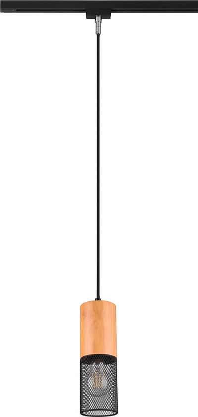 LED Railverlichting - Hanglamp - Torna Dual Yosh - 2 Fase - E27 Fitting - Rond - Mat Zwart - Aluminium