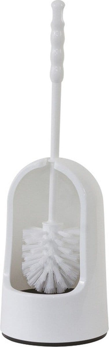 Betra WC-borstel/toiletborstel in houder - wit - kunststof - 14 x 40 cm