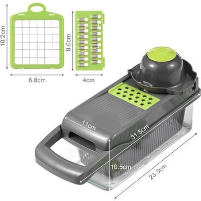 Multifunctionele Groentesnijder Voedsel Groente Ui Keuken Snijder Samengesteld Gereedschap Snijder Raspen Eierscheider 8 In 1 Accessoires grijs