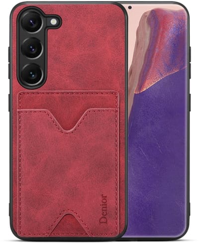 Voor Samsung Galaxy S24+ 5G Denior PU Achterkant Kaartsleuf Houder Telefoonhoesje (Rood)