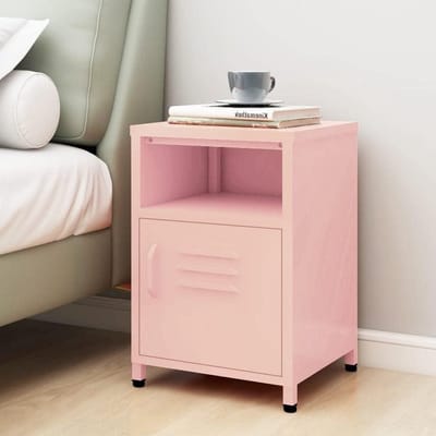 Nachtkastje set - Bijzettafel - Opbergen - Met open vak - 35x35x51 cm - Roze