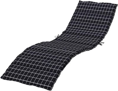 Ligstoel Kussen - Zonnebed Kussen - Buiten Ontspannen - Waterafstotend Oxford - 200x70cm - Zwart Wit