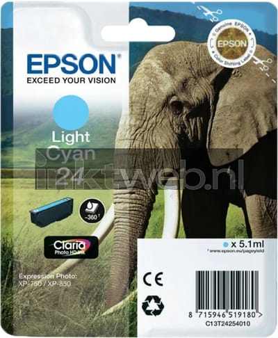 Epson T2425 nr. 24 inktcartridge licht cyaan (origineel)