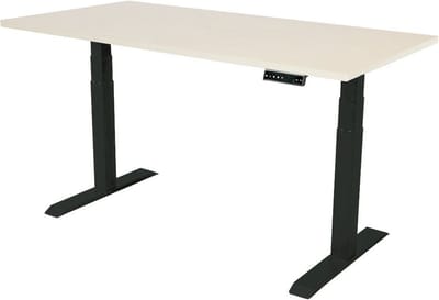 Sedero Elektrisch verstelbaar bureau - 140x80 cm - Dual motor - Zwart met Licht eiken