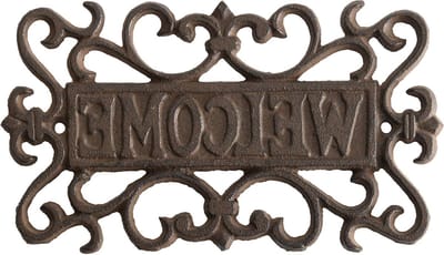 Decoratief Welkomstbord - Naambord Huis - Tuin Decoratie - Gegoten IJzer - 21.5 x 12.7 cm - Zwart