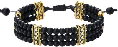 Kralen armband van 4mm – Mat Zwart – gevlochten touw met verstelbare knoopsluiting – geschikt voor vrouwen en mannen – yoga en energie stijl – ideaal als paarcadeau