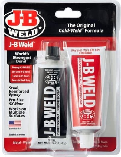 JB Weld grootverpakking voor prof. gebruik met staal versterkte epoxy (koud las systeem)