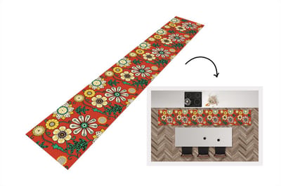Keukenloper 300x50 cm - Keukenmat vinyl Design - Bloemen - Hippie - Retro - Keukenmatten loper - Keuken vloerkleed tapijt