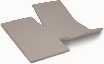 YOON hoeslaken katoensatijn dubbele split taupe - 160x200 cm - GOTS gecertificeerd 100% katoensatijn